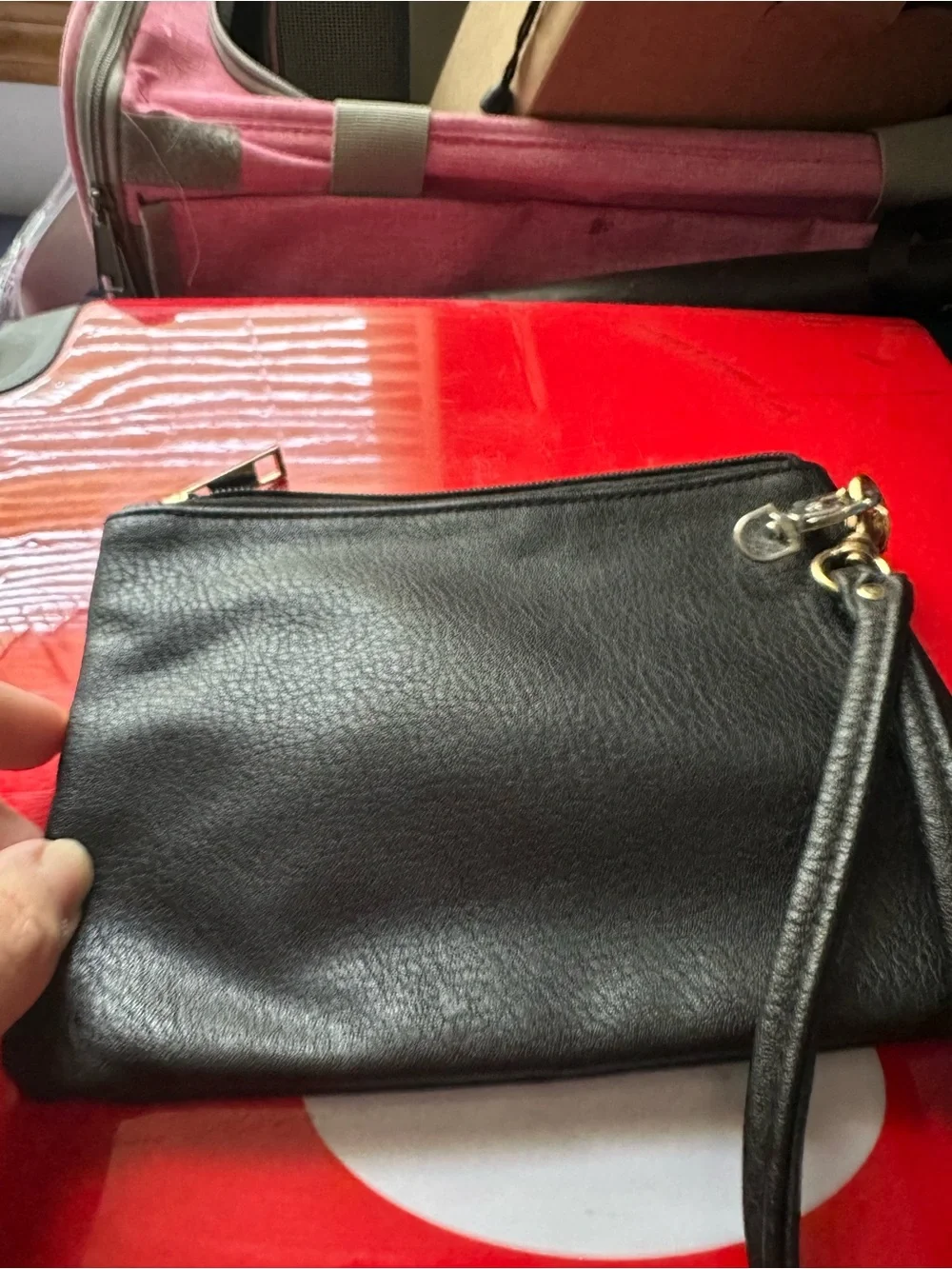 Black 'Best Me Ever' Wristlet with Cartoon Character